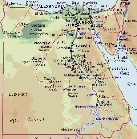 pics of egypt. Map of Egypt