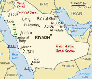 Map of Saudi Arabia